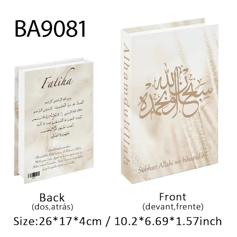 Islamic Mosque Luxury Fake Book Storage Box Kaaba Decorative Books Home Decor Coffee Table Bedroom Ornament Interior Decoration