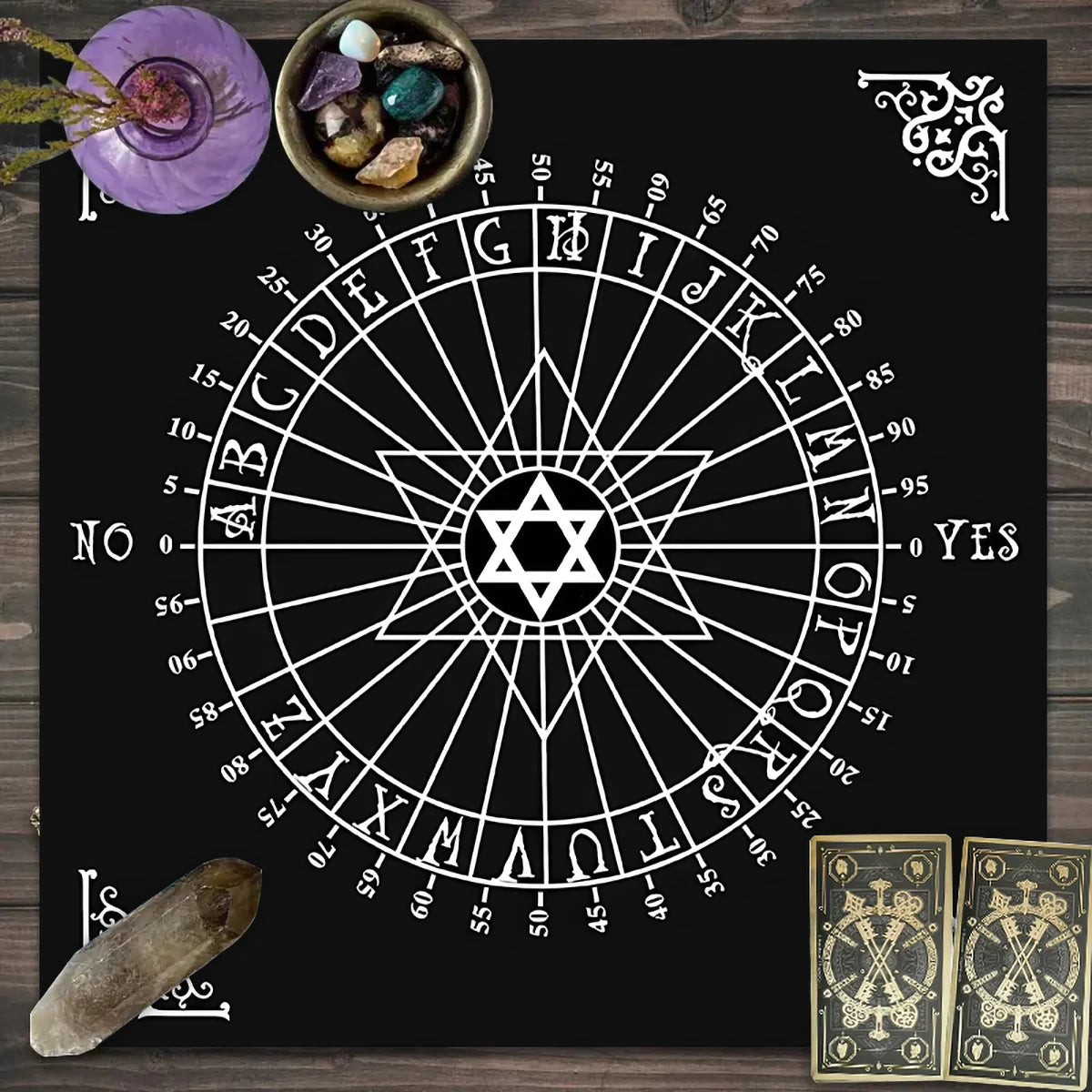 1pc Tarot card tablecloth, mysterious rune astrology altar cloth, witchcraft cabin decoration tablecloth, card game tablecloth
