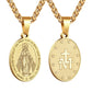 HNSP Virgin Mary Pendant Miraculous Medal Catholic Necklace Stainless Steel Religious Jewelry For Men Women Gift