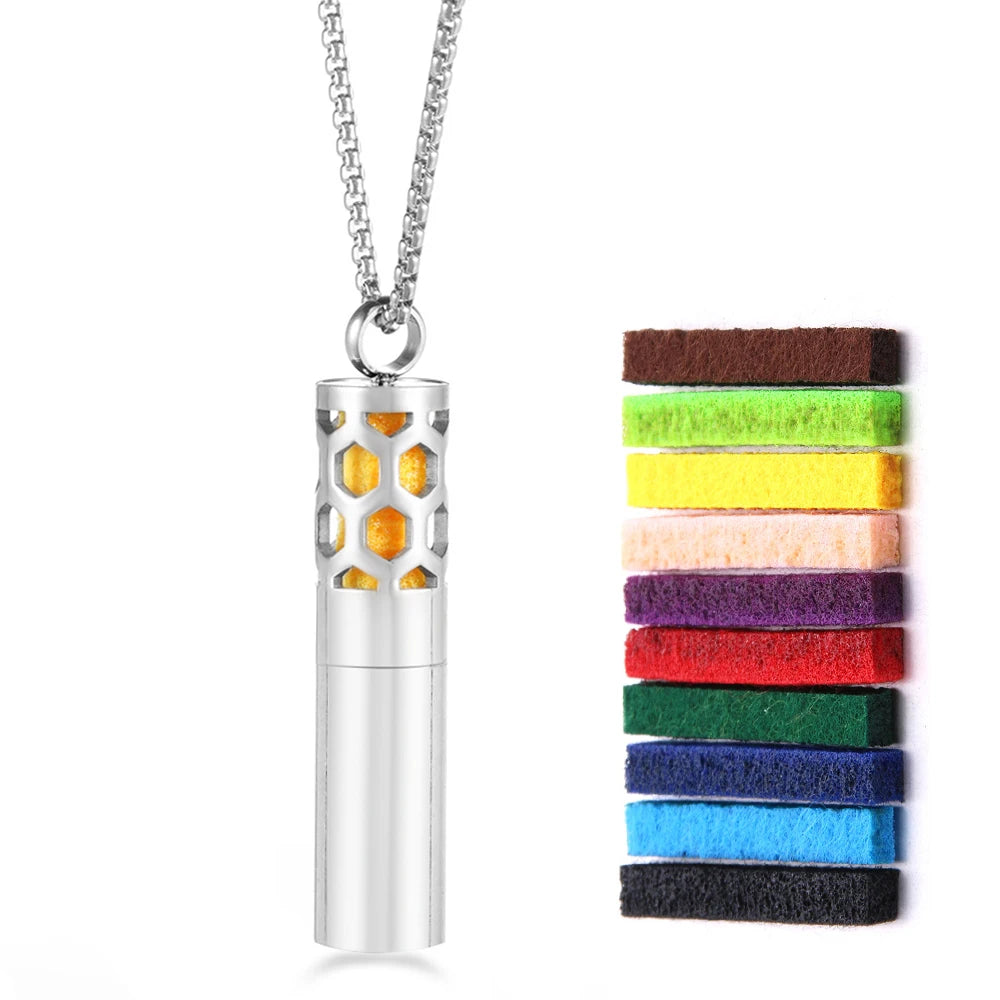 Twelve Constellations Aromatherapy Essential Oil Pendant Lockets Perfume Storage Diffuser Necklace 316L Stainless Steel Jewelry