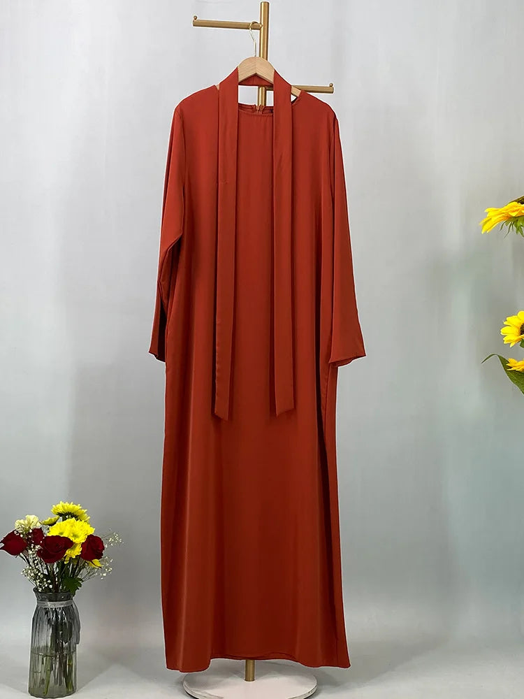 Hot Selle Muslim Woman Abaya With Pockets Islamic Casual And Simple Long Dresses Moroccan Caftan Woman Dubai Abaya Ramadan Black