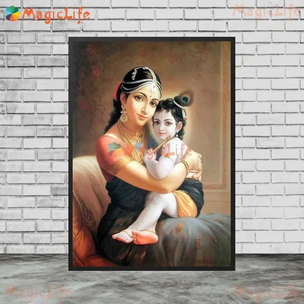 Narasimha Krishna Hindu Wall Art Canvas Paintings Posters Prints for Living Room Decor Spiritual Wall Pictures Home Decor