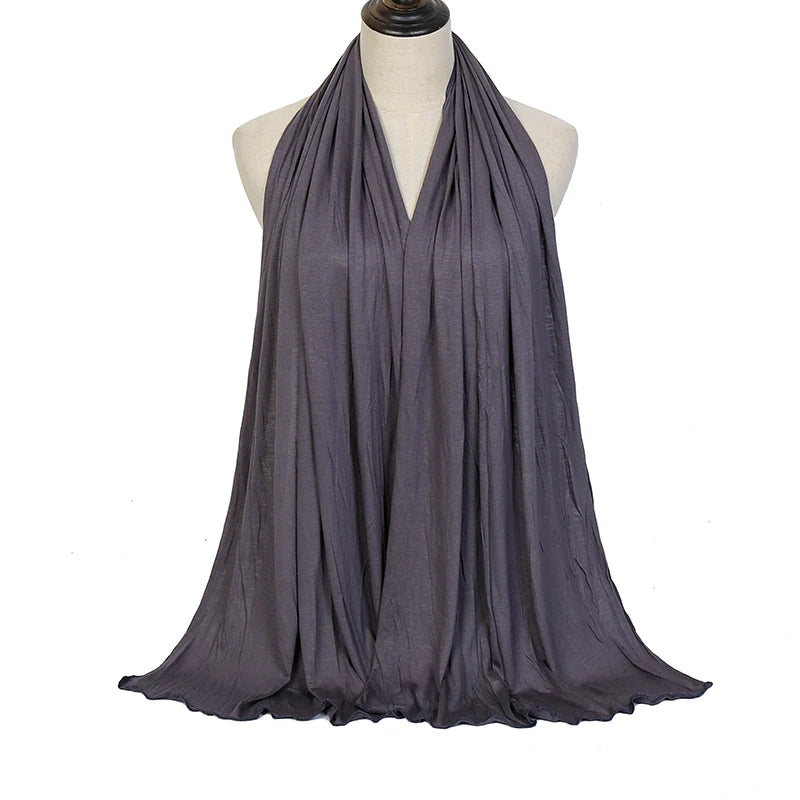 Premium Modal Cotton Jersey Hijab Scarf Muslim Long Shawl Women Plain Soft Turban Tie Head Wraps Africa Female Headband 170x60cm