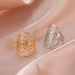 Unift Sacred Geometry Flower of Life Ring Adjustable Stainless Steel Ring Men Women Accessories Vintage Filigree Jewelry Gifts