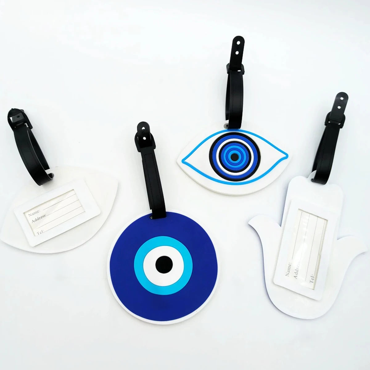 Fatima creative hand eye pattern luggage tag, airport check-in luggage tag, travel accessory to avoid loss.-zmt
