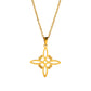 Double Amulet Protection Necklace witch Knot Pentagram Tetragrammaton Stainless Steel Protection Jewerly Wholesale