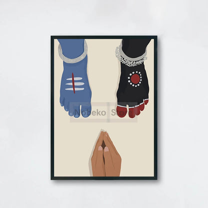 Hindu God Poster Krishna Lakshmi Kali and Shiva India Prints Canvas Painting Wall Art Pictures Home Room Hinduism Religion Decor