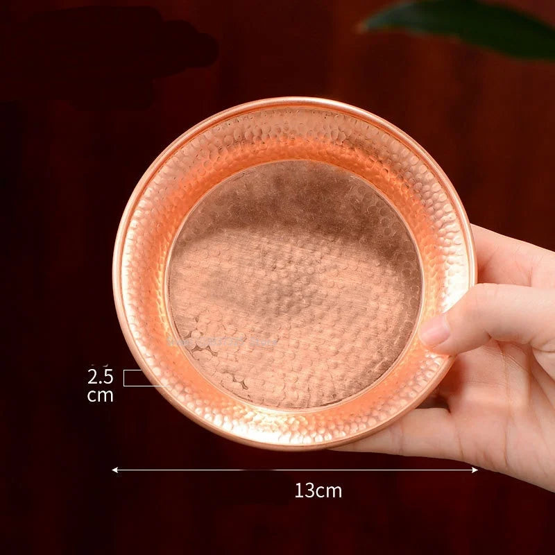 Tibetan-style Copper Water Supply Bowl Offering Dish Base Household Indoor/Buddhist Hall Offering Plate/purified Water Dish
