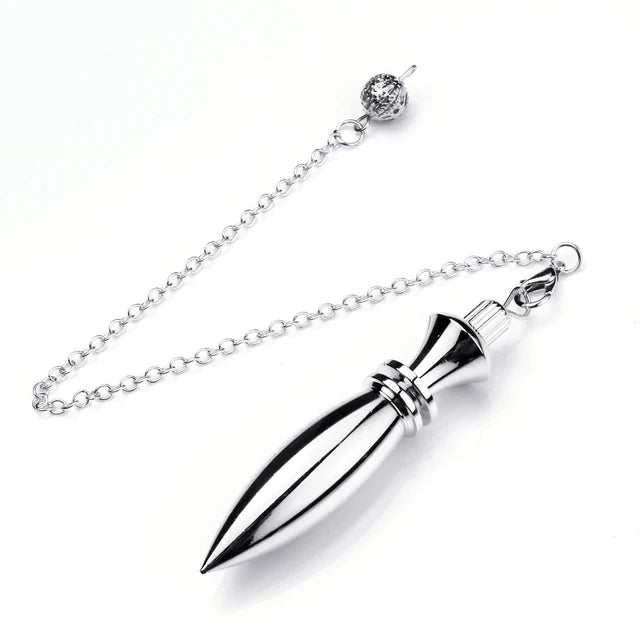 Silver Color Copper Metal Pendulum for Dowsing Divination Energy Reiki Healing Pointed Meditation Witch Spiritual Pendulos X092