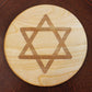 1Pcs Star of David Wood Coaster Hebrew Religious Hot Plate Hanukkah Decoration Jewish Holiday Home Desktop Accessories Judaica