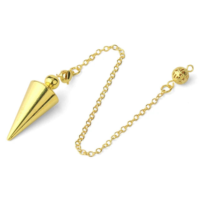Cone 100% Copper Brass Metal Pendant Pendulum for Divination Dowsing Reiki Healing Egyptian Isis Pendulos Professional  A001