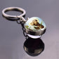 Religious Keychain St Francis Double Sided Key Chains Catholic Glass Ball Pendant Keyring Jewelry Keychain Jesus Christian Gifts