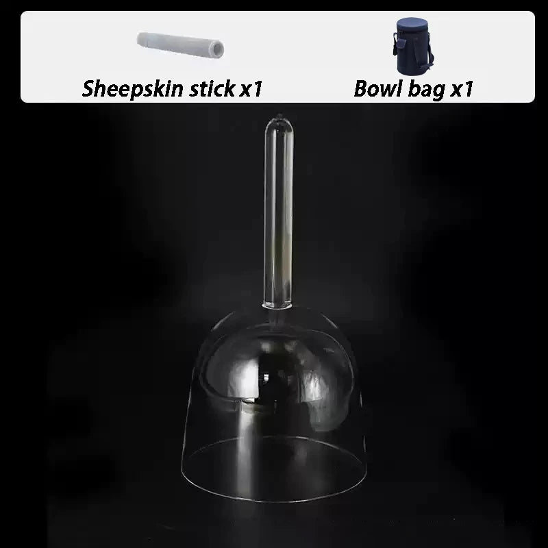 Handheld Singing Bowl Meditation Crystal Sound Bowl Sound Healing Percussion Instruments Transparent Singing Bowls with Bag