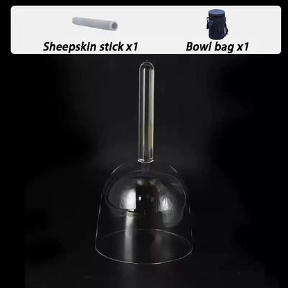 Handheld Singing Bowl Meditation Crystal Sound Bowl Sound Healing Percussion Instruments Transparent Singing Bowls with Bag