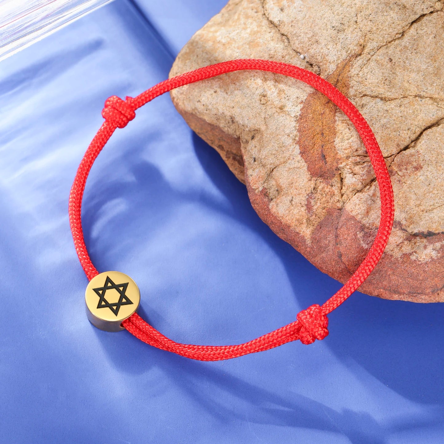 Skyrim Stainless Steel Star of David Round Charm Bracelet Men Women Red Black Rope Bracelets Hexagram Jewish Jewelry Wholesale