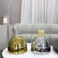 Geometric Metal Glass Menorah Candelabrum Candlestick Gold Semicircle Candle Holders Home Decoration Accessories Centerpieces