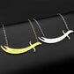 Islamic Imam Ali Zulfiqar Sword Pendant Necklace for Women Men Stainless Steel Gold Color Arabic Muslim Choker Chain Jewelry