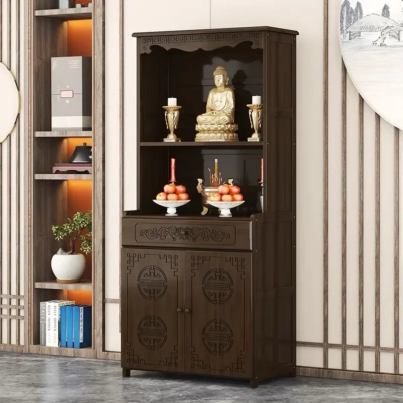 G1   Buddhist shrine stand cabinet, God of Wealth cabinet, household Buddha statue, Guan Gong Bodhisattva worship altar cabinet