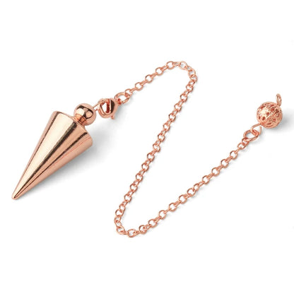 Silver Color Copper Metal Pendulum for Dowsing Divination Energy Reiki Healing Pointed Meditation Witch Spiritual Pendulos X092