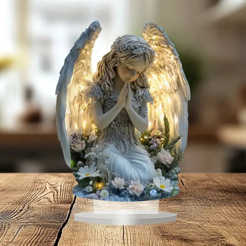 Radiant Praying Angel Statue  A Calming And Warm Desktop Decoration The Perfect Gift For Your Home Office Or Cafe Decor
