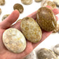 Natural Coral Jade Crystal Palm Stone Chakra Reiki Meditation Coral Palm Stone Polished Worry Stone