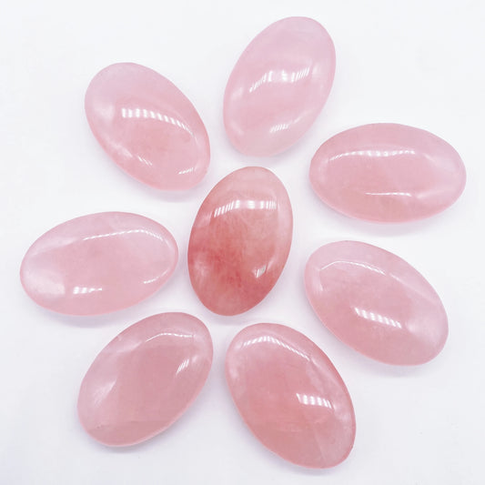 53MM Natural Rose Quartz Palm Hot Compress Massage Crystal Pink Stone Reiki Healing Eliminating Fatigue Home Decoration Gift