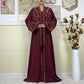 New Style Women Muslim Dress Chiffon Open Abaya 2024 Dubai Women Elegant Dress Islamic Clothing Zipper Cardigan Abaya With Scarf