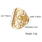 Unift Sacred Geometry Flower of Life Ring Adjustable Stainless Steel Ring Men Women Accessories Vintage Filigree Jewelry Gifts