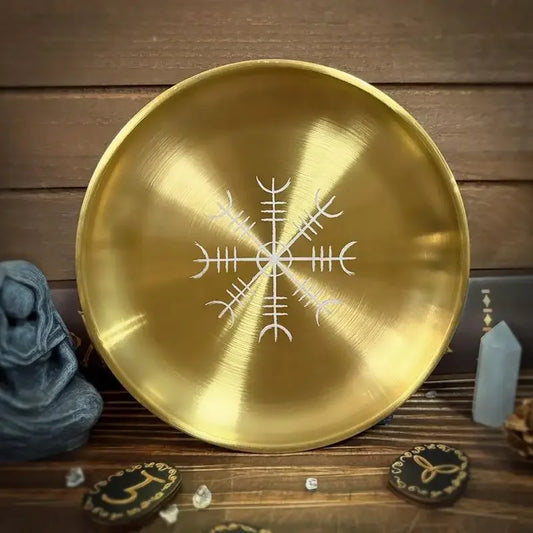 Witch Candle Holder Offering Plate Candlestick Altar Serving Tray Stainless Steel Tarot Candlestick Round Plate For Altar Prayer