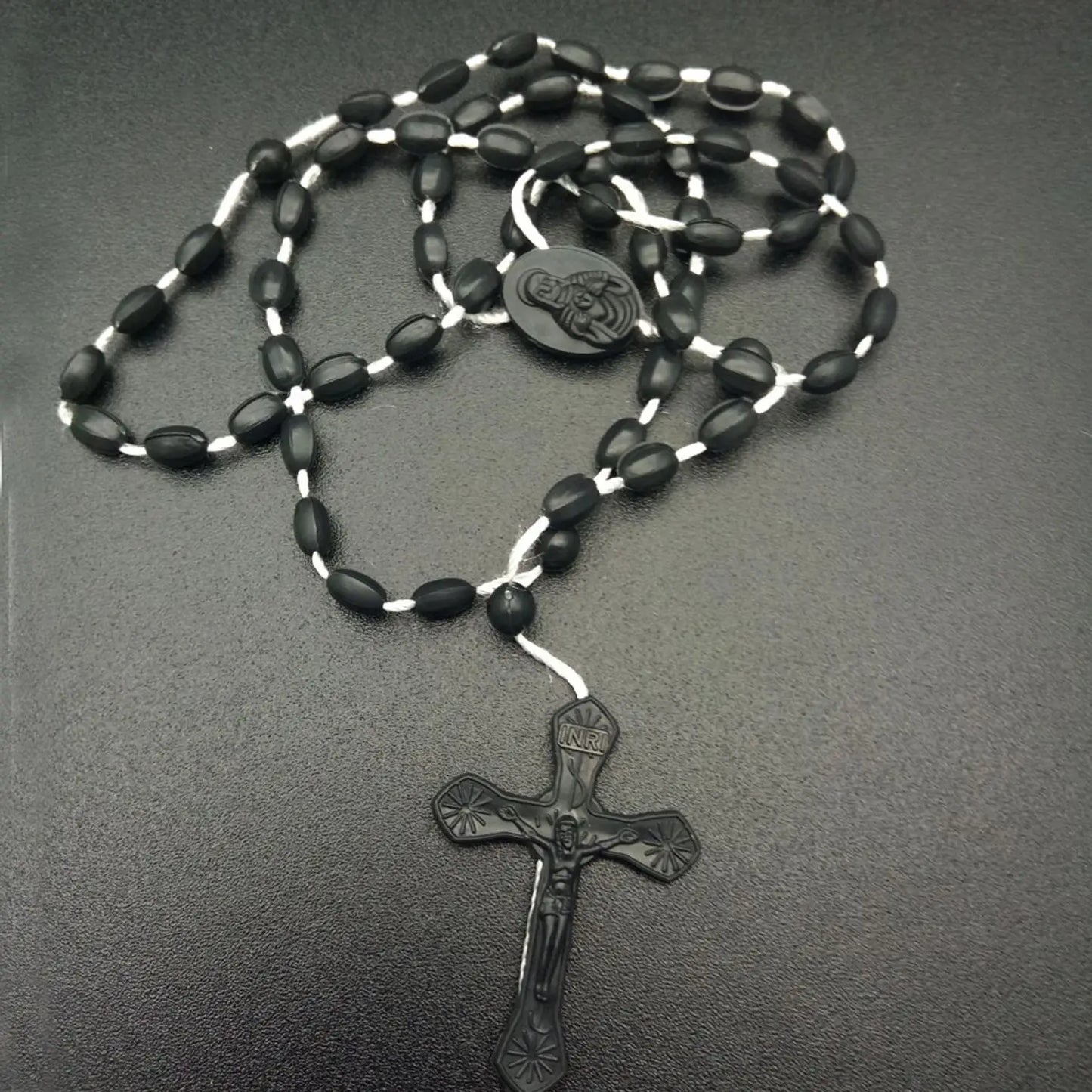 Luminous Glowing Rosary Necklace Plastic Catholic Cross Necklace Religious