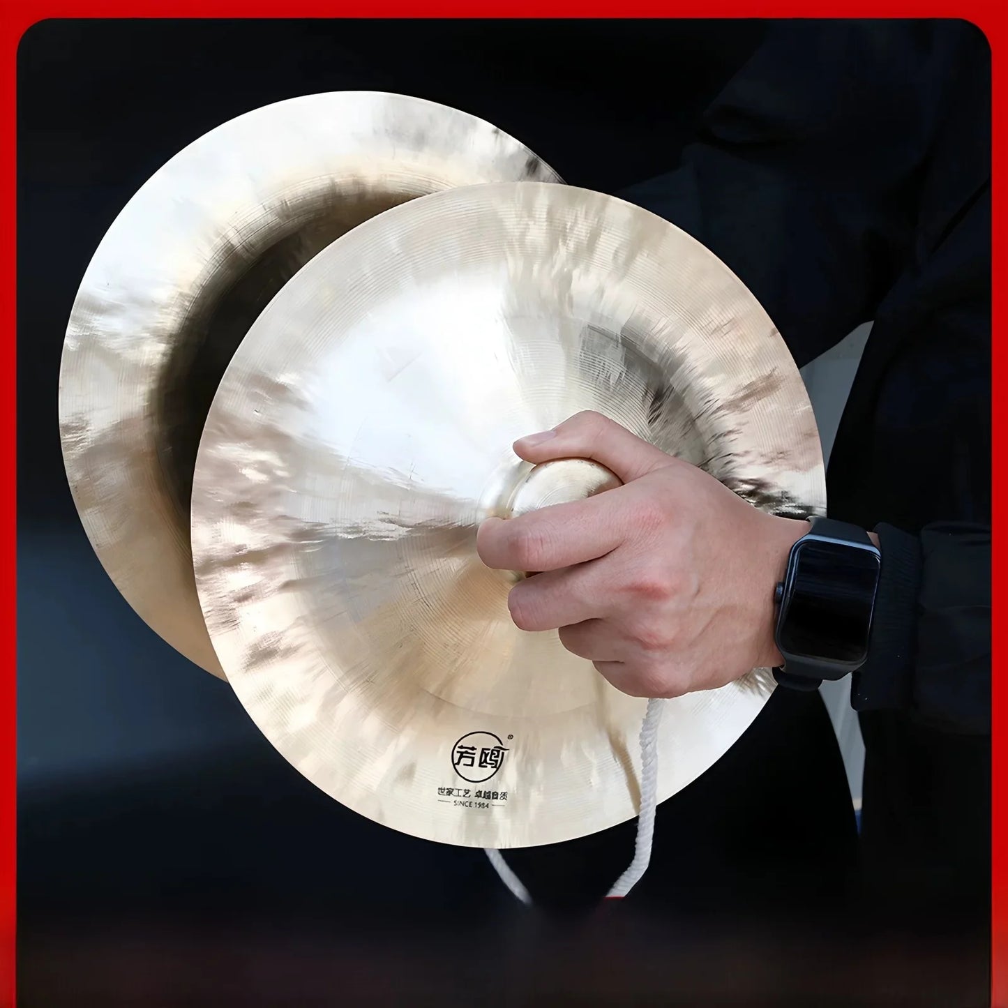 Wuhan Fangou 28cm Wide Bell 30cm Loud Copper Lion Dance Gong Large Waist Drum Gong Cymbal Musical Instrument Accessories