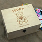 Personalized Wooden Baptism Keepsake Box ,Baptism Gifts For Baby Girl Or Baby Boy, Engraved Memory Box That Pattern With Wreath