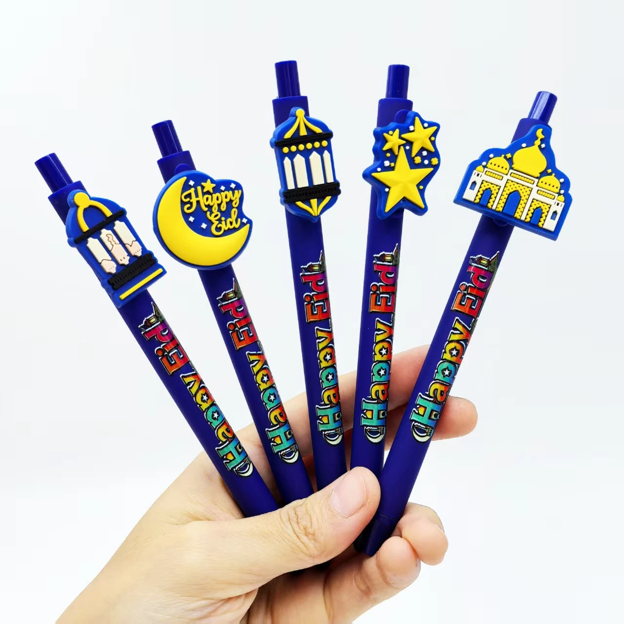 20 pieces Ramadan auspicious roundball pens, with star and moon pattern, specially designed for Islamic festival gifts.