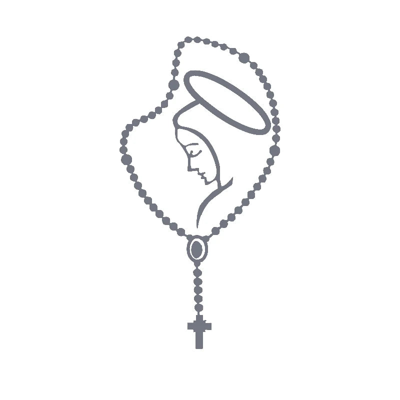 Rosary Virgin Mary Fatima vinyl catholic laptop car bumper stickers decals Catholic Religous Virgen Latin God