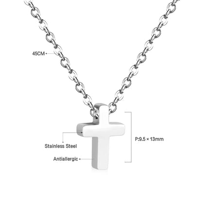 LUXUKISSKIDS Catholic Rosaries Beaded Prayer Cross Pendant Necklace Rosary Prayer Long Stainless Steel Necklaces Collier Jewelry