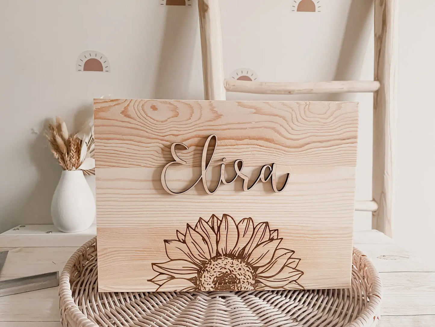 Personalized Wooden Baptism Keepsake Box ,Baptism Gifts For Baby Girl Or Baby Boy, Engraved Memory Box That Pattern With Wreath