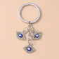 Retro Alloy Turkish Lucky  Evil Eyes Keychain Hamsa Hand Key Ring Pendant for Women Girls Handbag Decor DIY Jewelry Gifts