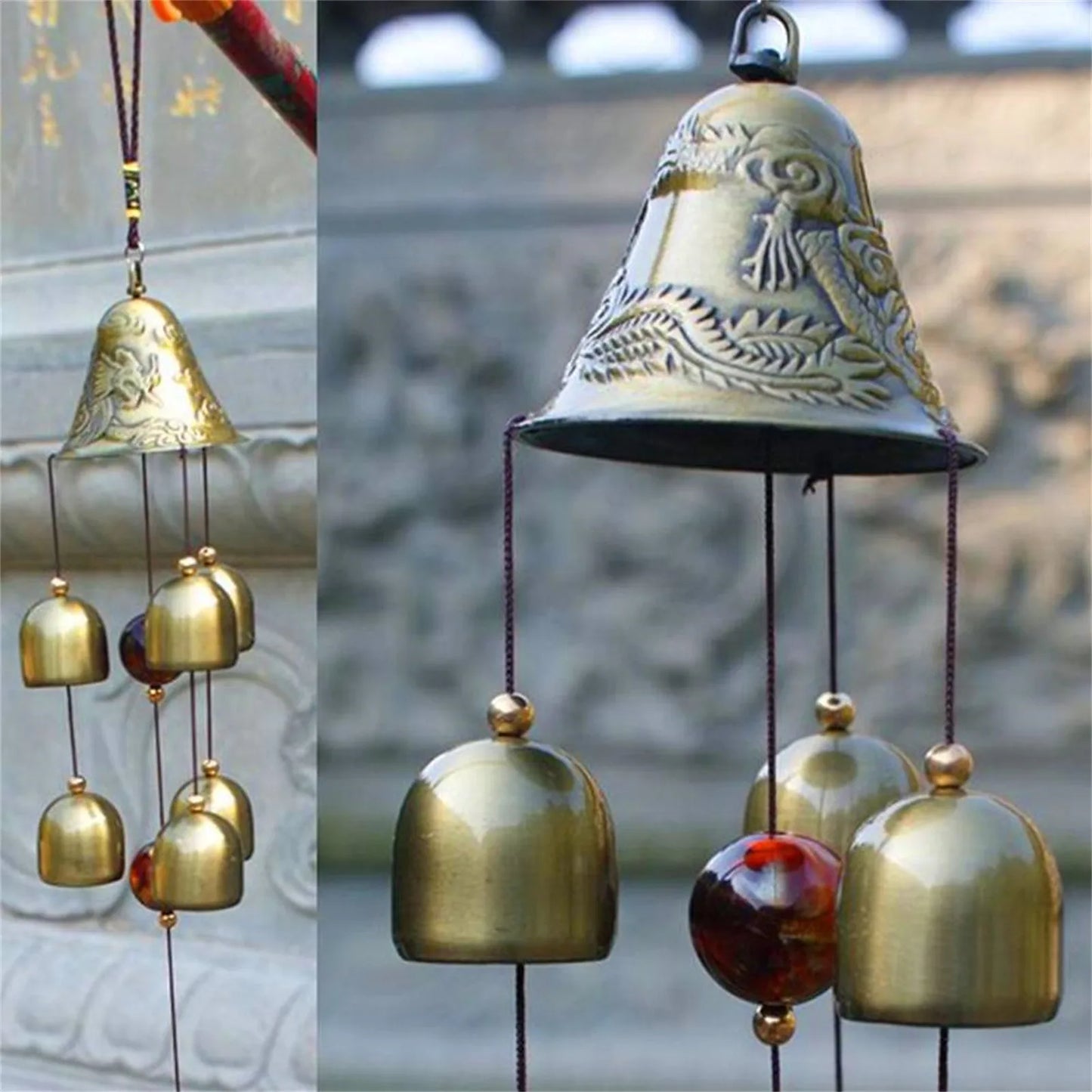 Metal Wind Chime Large Outdoor Garden Wind Chime Pleasant Ringing Bell Wind Chime Hanging Decoration Courtyard Hanging Decor