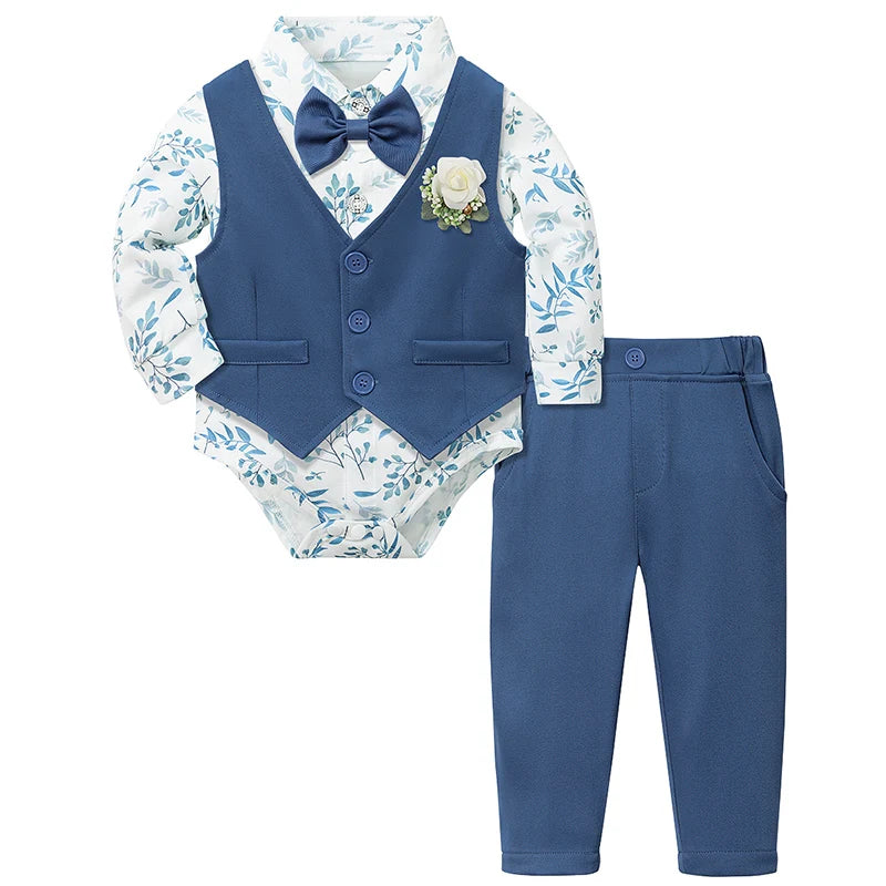 Baby Boy Baptism Outfit Infant First Easter Church Christening Suit Set Toddler Formal Wedding Birthday Party Gift Clothes