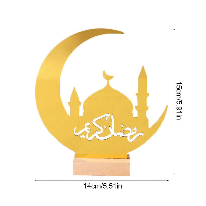 Eid Mubarak Acrylic Ornament Ramadan Mubarak Home Table Decoration Wooden Sign 2026 Islamic Muslim Party Decor Eid Al Adha Gift