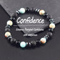 Classic Black Natural Labradorite Volcanic Stone Beads Bracelet Women Men Spiritual Protection and Energetic Banlance Jewelry