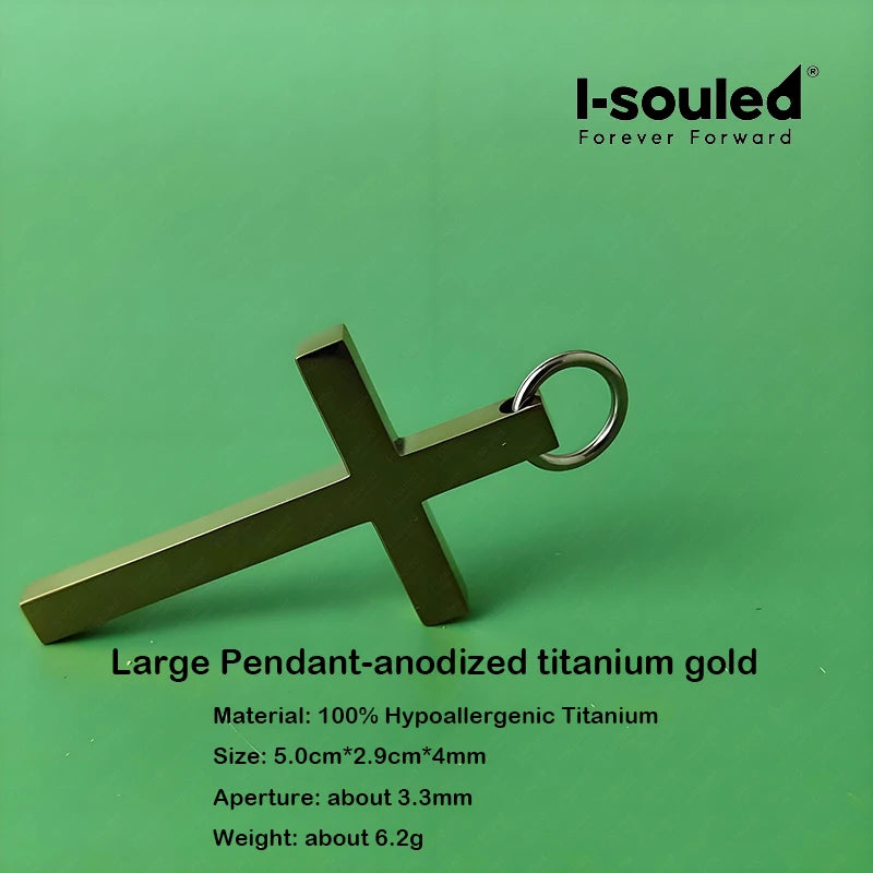 Anodized Titanium Cross Pendant Sensitive Skin Friendly Wear Resistant God's Glory