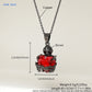 MHS.SUN Gold Plated Sacred Heart of Jesus Cross Necklace Red Zircon Religious Catholic Pendant Necklaces For Women Girls Jewelry