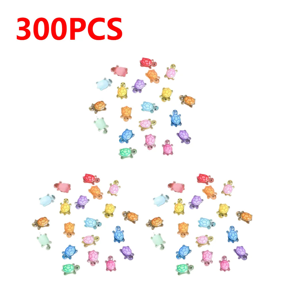 1000-100pcs Mini Resin Turtles Night Glow Turtle Figurines Multi-Function Glow in The Night Turtle Miniatures for Micro Landsca