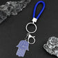 Hebrew Judaism Hexagram Jewish Hamsa Hand Fish Eyes Key Chain Stainless Steel Blue Color David Star Hand of Fatima Jewelry