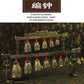 Chinese Old Meditation Gong with 7 Ornate Bell with Dragon Design Chinese Musical Instrument Bronze Metal Handicraft Home Decor