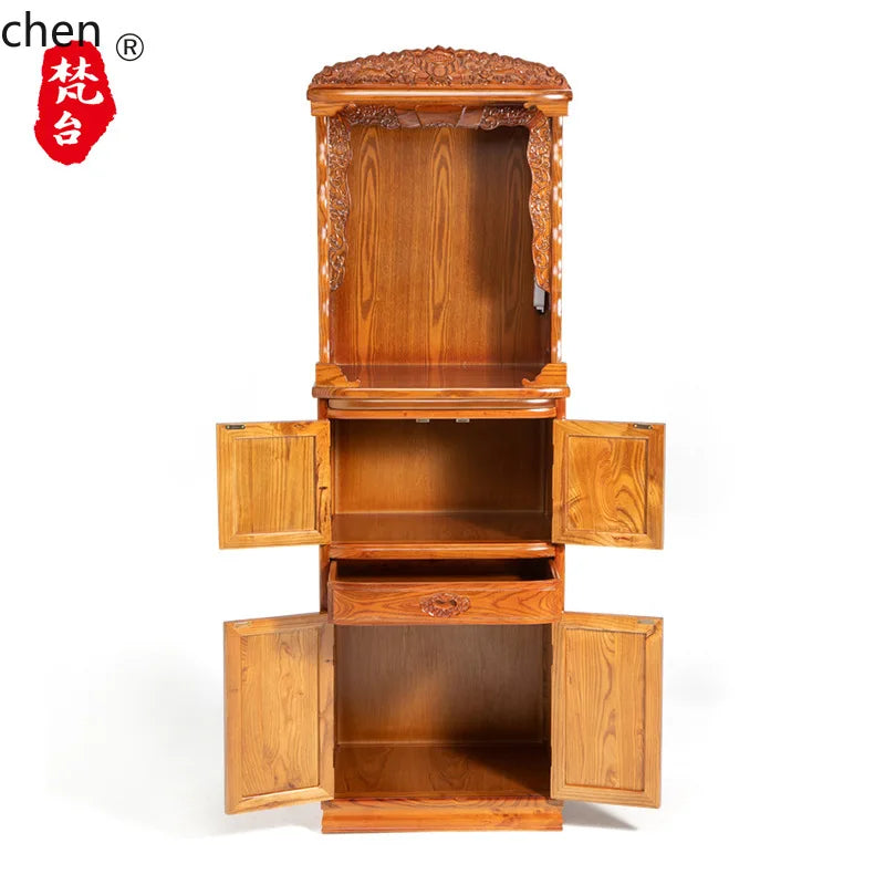 HT Fanti Chinese Style Buddha Shrine Cabinet Home Altar Offering Table Fairy Altar Incense Table God House Cabinet Buddha Altar