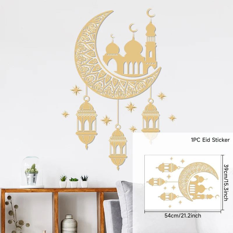 Eid Mubarak Wall Stickers Kareem Ramadan Decoration 2025 For Home Islamic Muslim Party Decor Mubarak Ramadan Window Sticker Gift