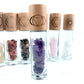 Chakra Stones Reiki Healing Crystal Roller Bottle with Engraved Chakra Symbols Bamboo Cap Balancing Stones 7 pcs P305