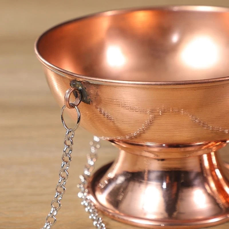 Multifunctional Hanging Incense Burner Red Copper Engraved Stupa Aromatherapy Stove Meditation Smoke Furnace Altars Decorative